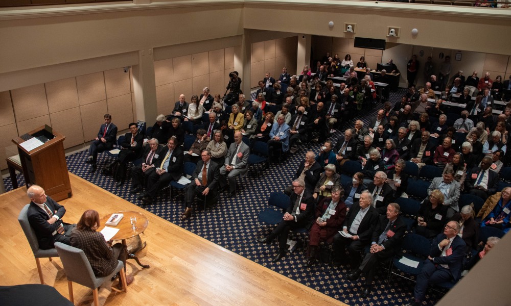 Linda Greenhouse and David Tatel in Discussion on Franklin Hall stage