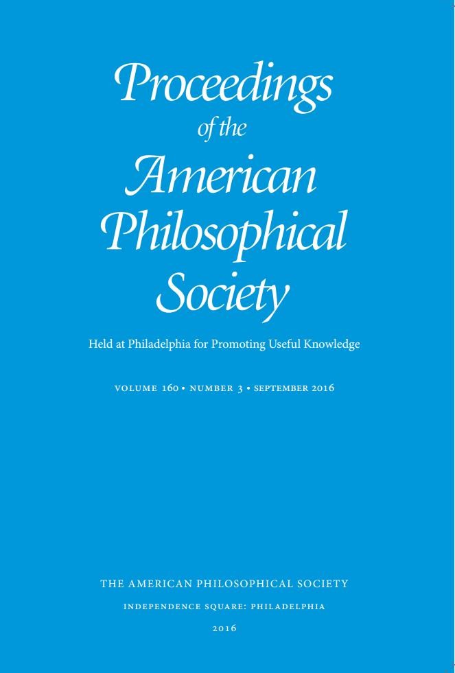Proceedings 160:3 Cover