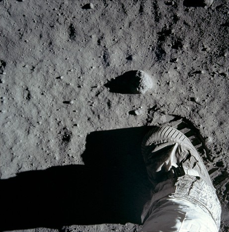 Footprint from the moon landing. 