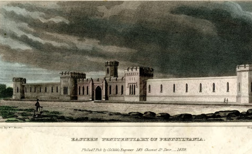 Engraving of Eastern State Penitentiary done in 1829