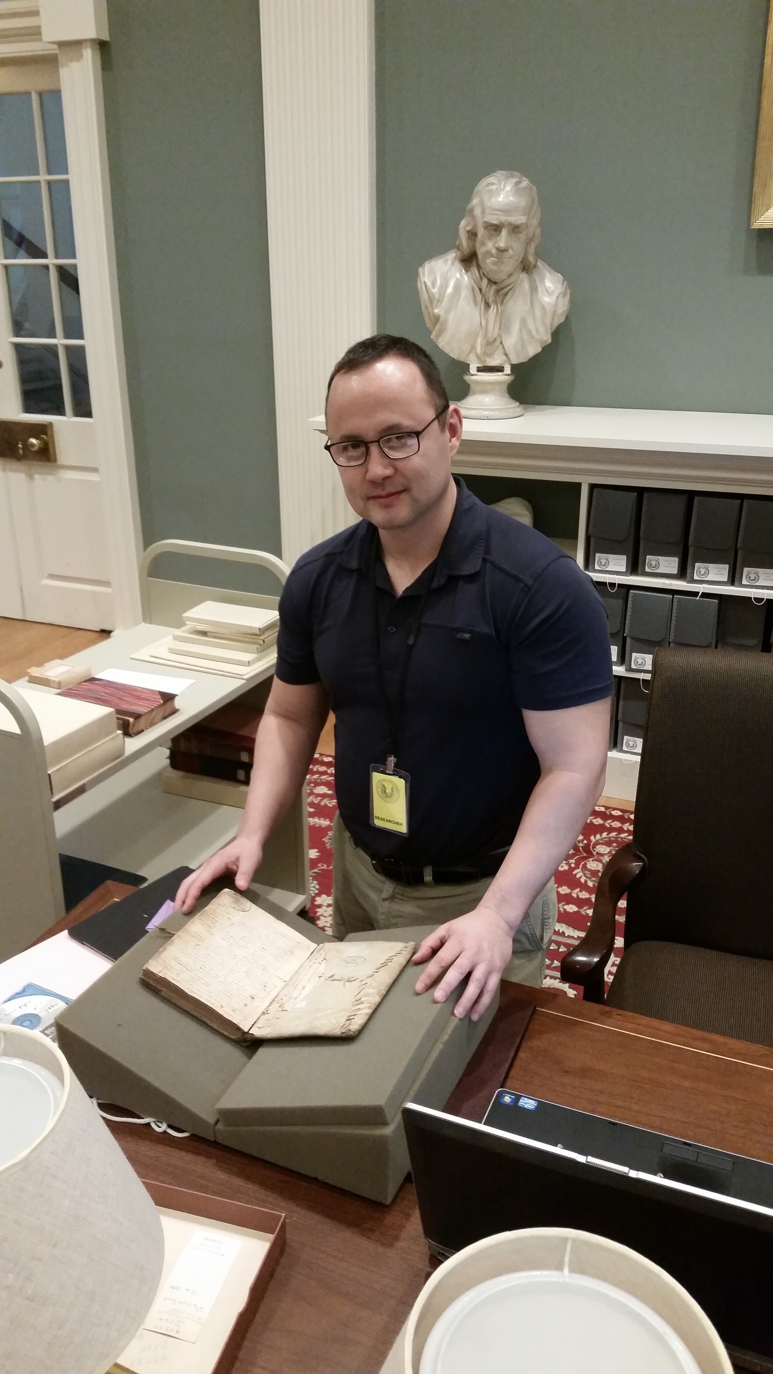 man in reading room