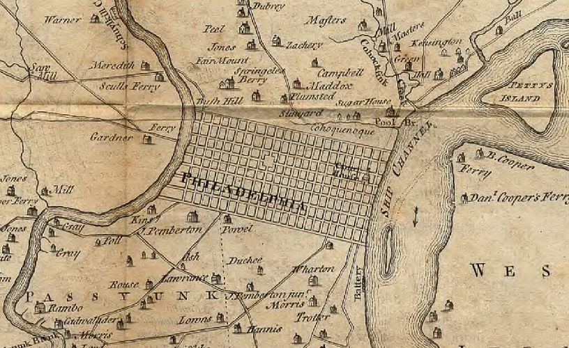 Map of Philadelphia and parts adjacent