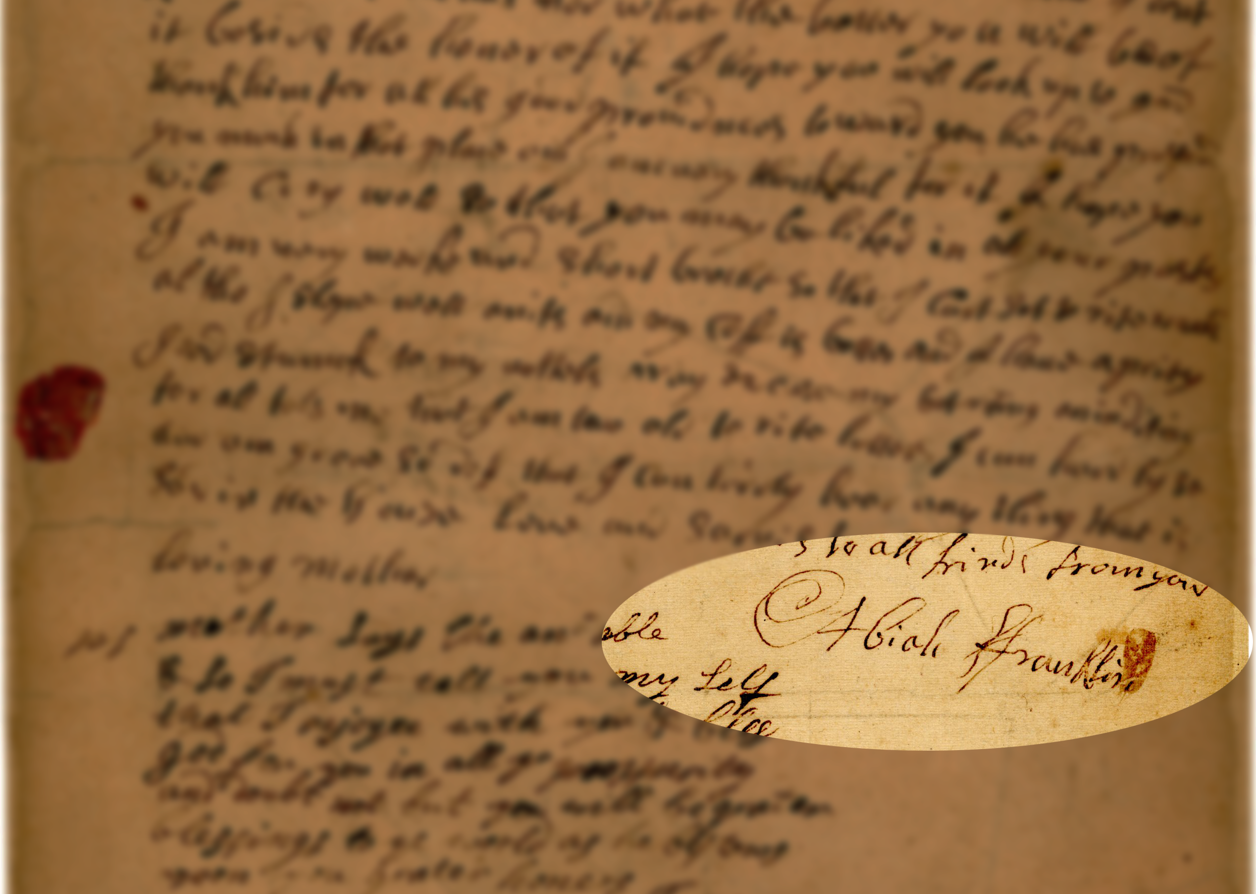 letter with signature of Abiah Franklin