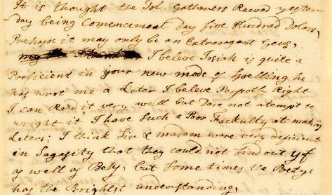 Letter from Jane Mecom to Benjamin Franklin