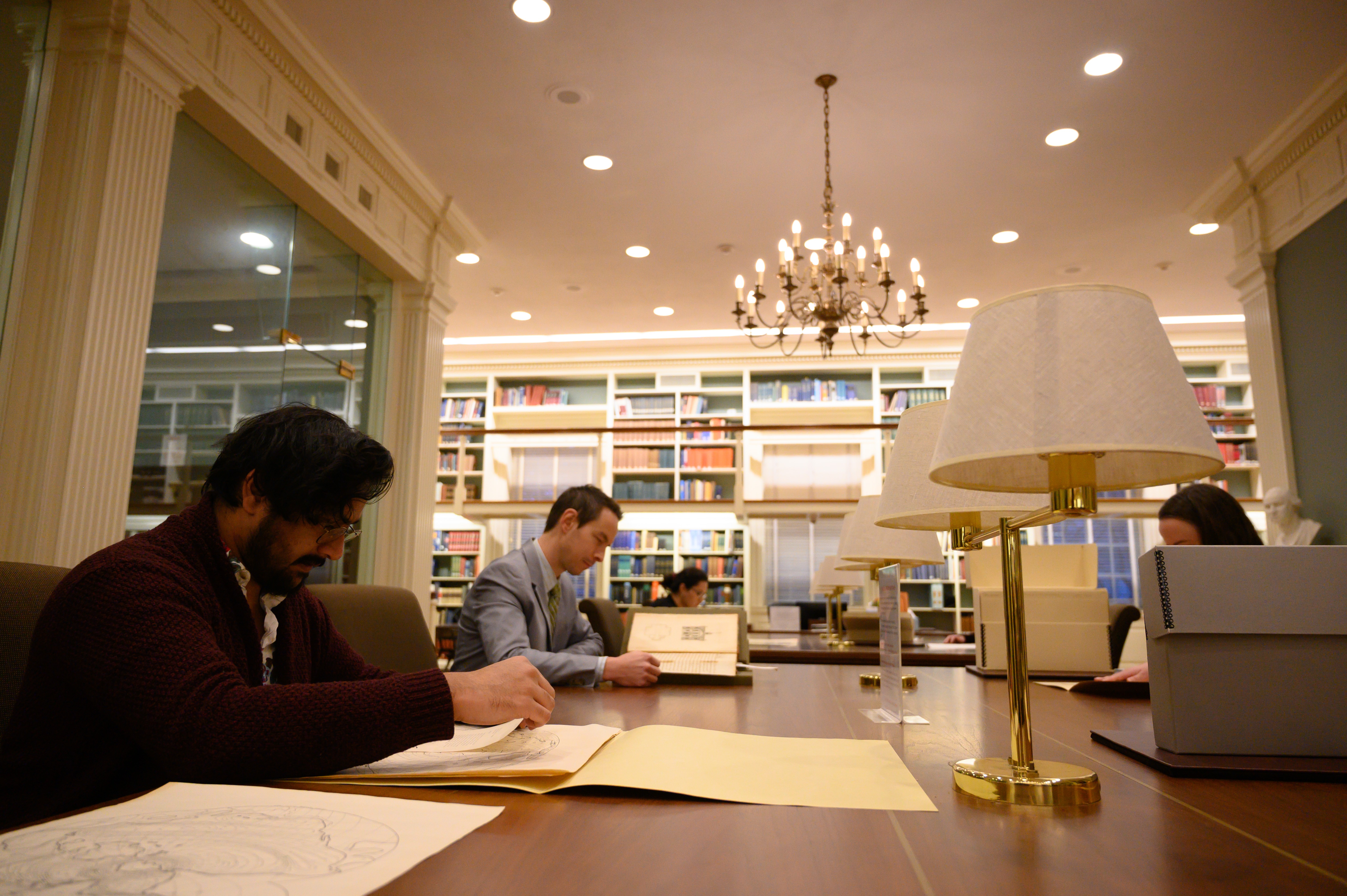 APS Fellows doing research in the Reading Room