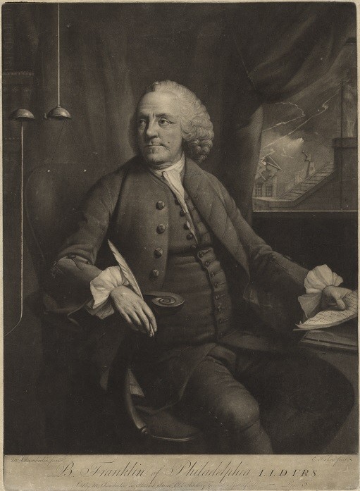 engraving portrait of Benjamin franklin