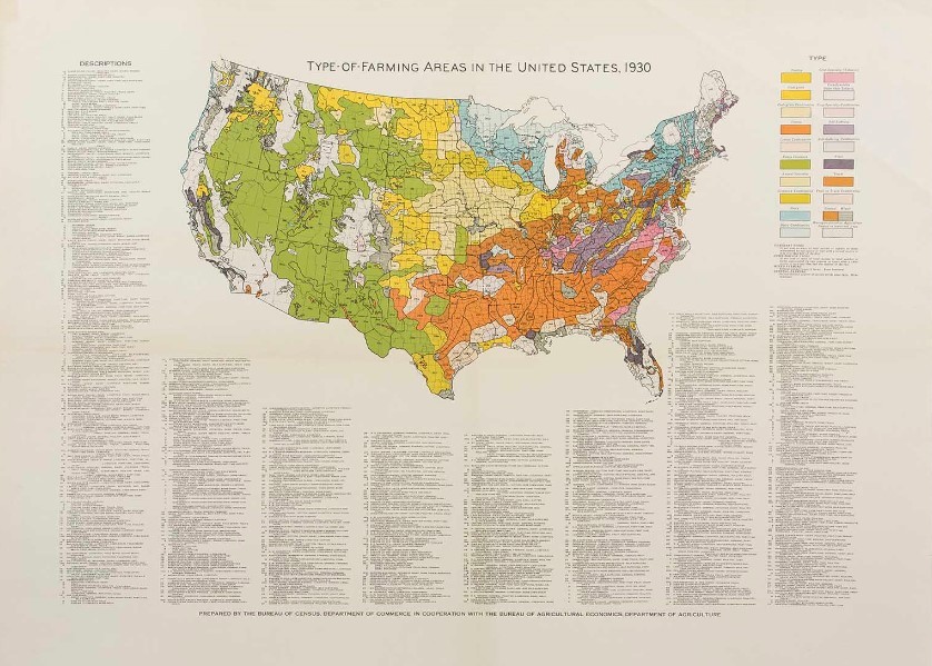 Type-of-farming Areas in the United States map