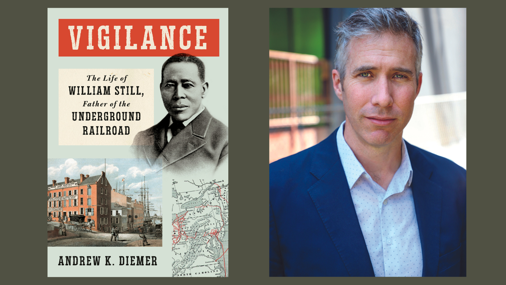 cover of vigilance and photo of Andrew Diemer
