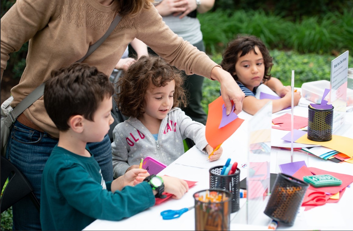 A picture of children doing crafts in the Jefferson Garden