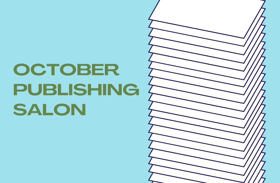 stack of white rectangles next to the event title in green on a light blue background