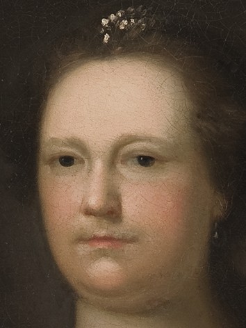Detail of Deborah Franklin's face.