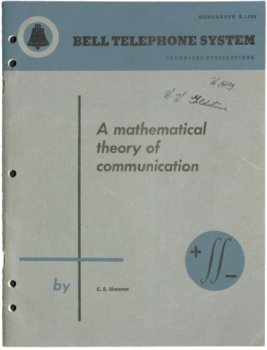 A Mathematical Theory of Communication (first edition)