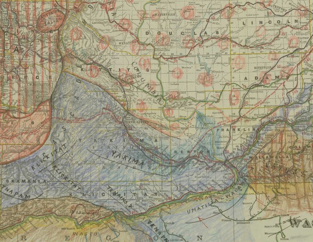 Map of Washington State tribes’ distribution circa 1797 detail 1