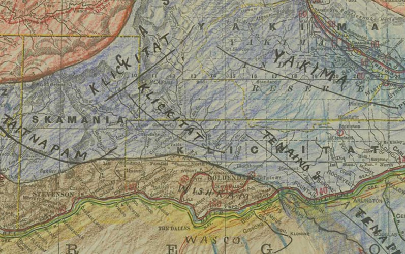 Map of Washington State tribes’ distribution circa 1797 detail 2