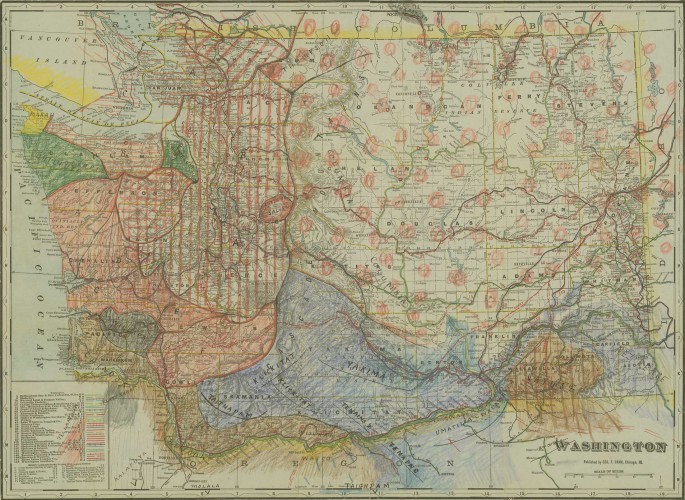 Map of Washington State tribes’ distribution circa 1797