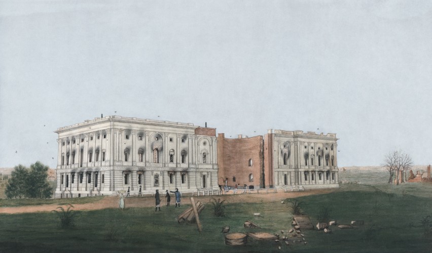 U.S. Capitol after Burning by the British, George Munger (1781–1825), 1814, United States Library of Congress's Prints and Photographs division
