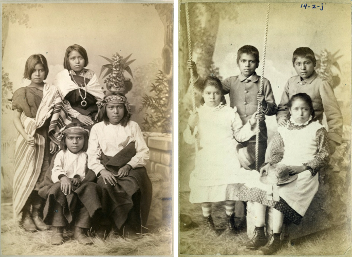 Before and After Photographs of A:shiwi (Zuni) Children