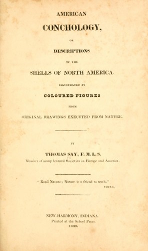 "American Conchology" second title page