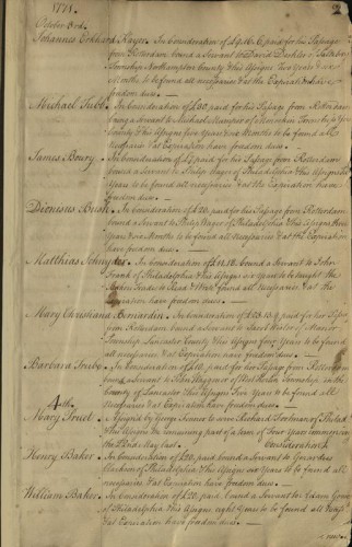 record of indentures