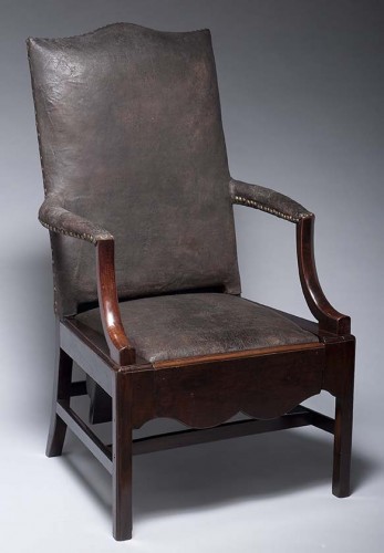 leather and mahogany armchair