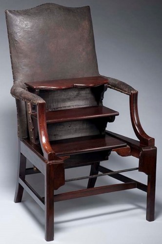 leather and mahogany armchair