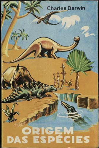 book cover with images of dinosaurs and title in Spanish