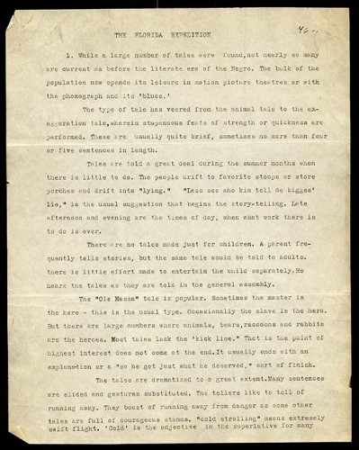 black typewritten text on paper - The Florida Expedition p 1