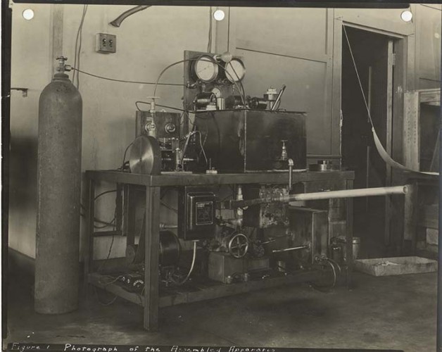 sepia toned photograph of industrial equipment