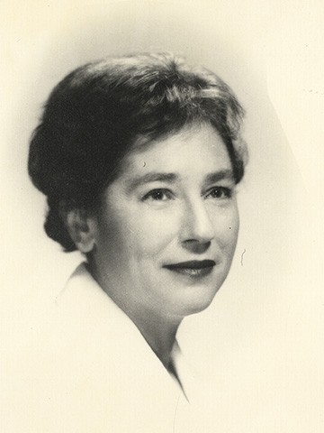 black and white photograph of a woman (Mildred Cohn)