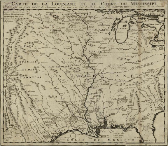 Carte de la Louisiane et du cours du Mississippi