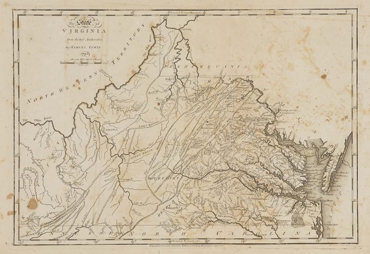 Printed Map of Virginia