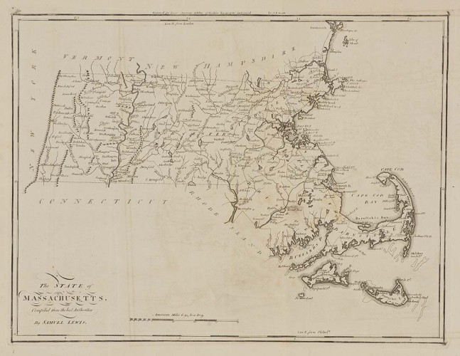 Printed Map of Massachusetts