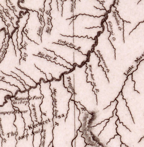 Detail of Lewis and Clark Map
