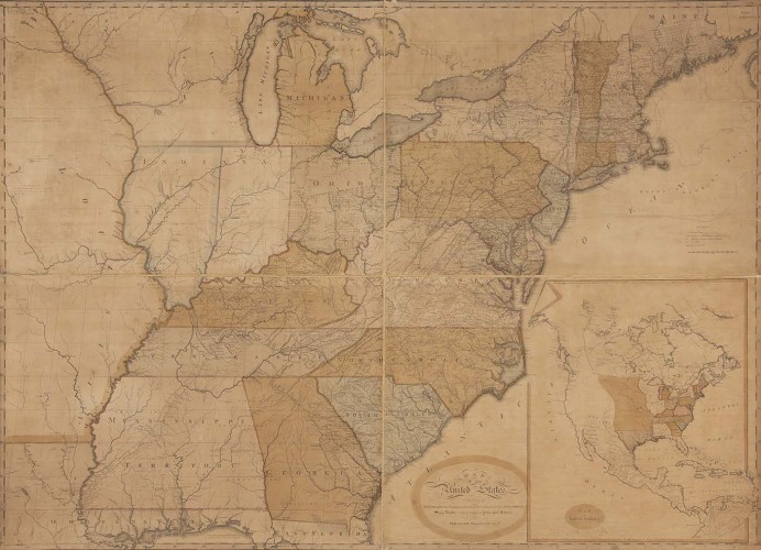 A map of the United States, exhibiting the post-roads