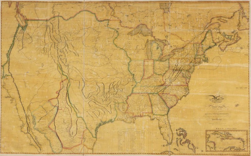 Map of the United States with the contiguous British & Spanish possessions