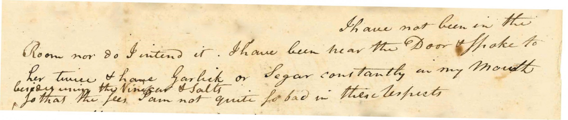 Snippet of the letter 