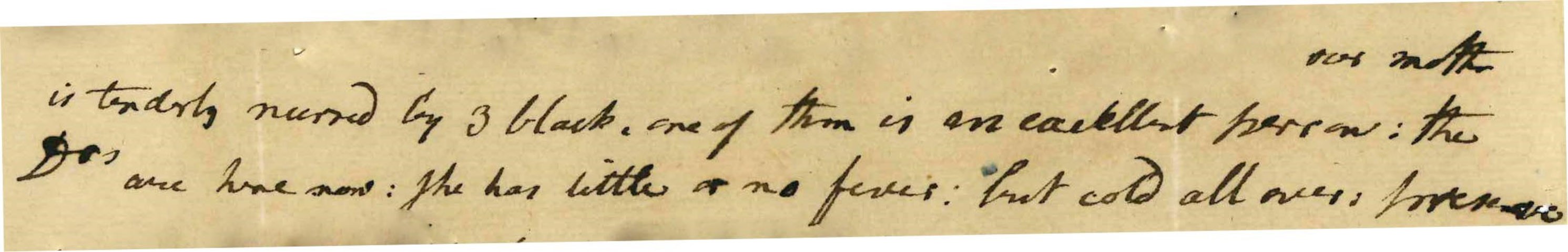 Snippet of letter