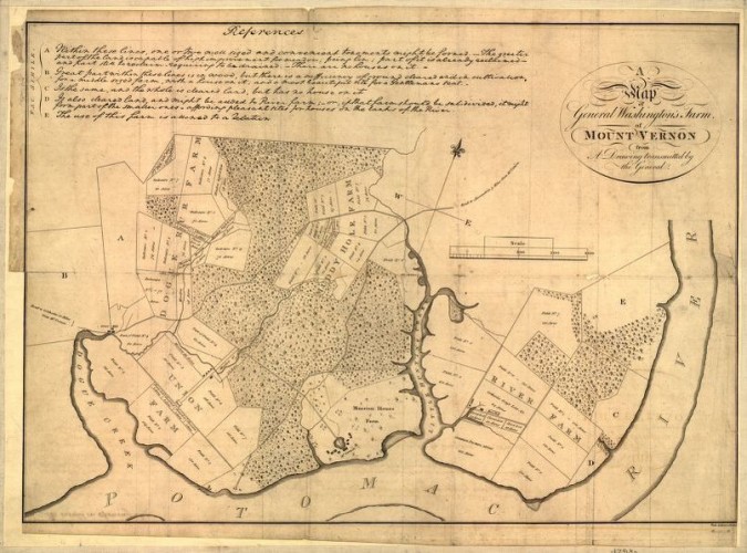 drawing of mount vernon plantation