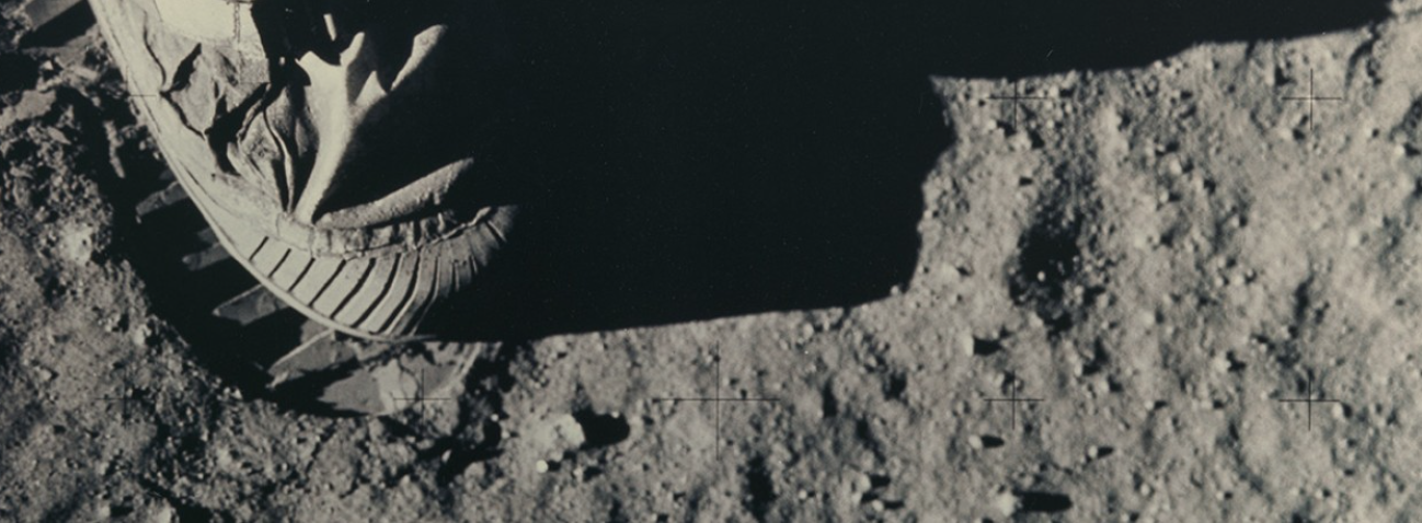 Foot print from the lunar landing