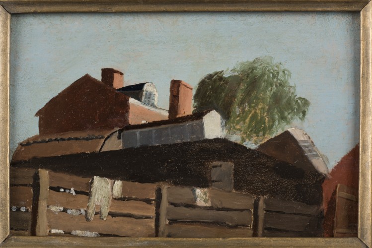 Painting of Peale's Museum and Home on 3rd and Lombard