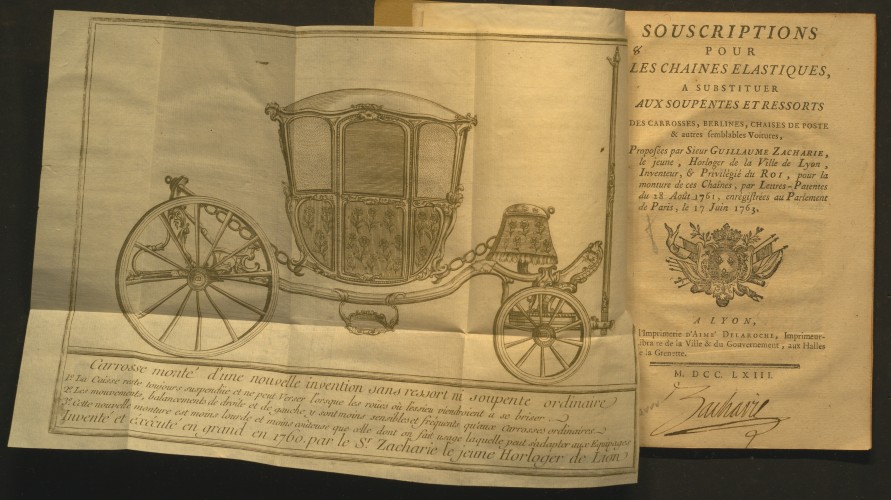 image of French text and illustration of carriage