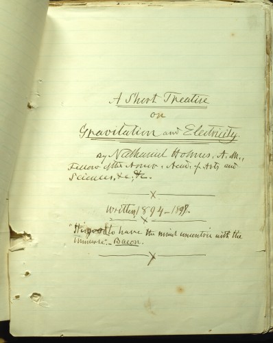 photo of manuscript title page