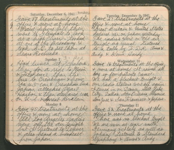 scan of handwritten diary pages from 1941