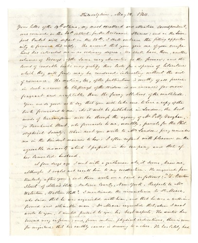 first page of manuscript letter