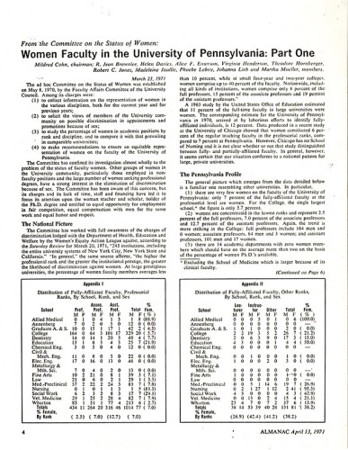 “Women Faculty in the University of Pennsylvania: Part One,” page 1