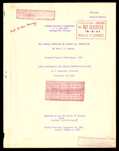 “The Crystal Structure of Element 43, Technicium”