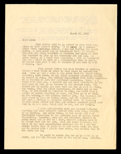 Letter to H. Anne Plettinger
