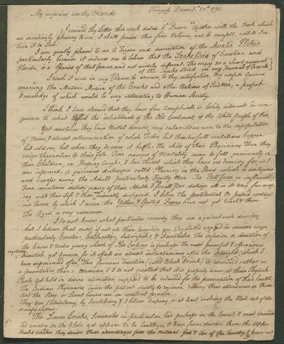 Letter to Benjamin Smith Barton