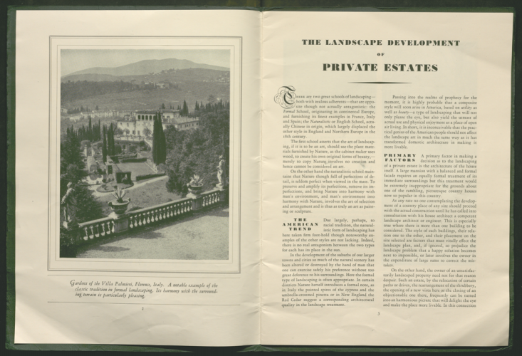 landscape development of private estates